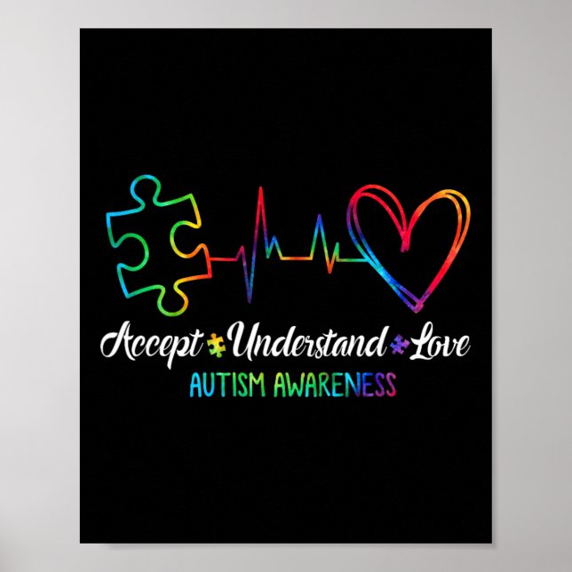 Autism Awareness Accept Understand Love Autism Mom Poster (Front)