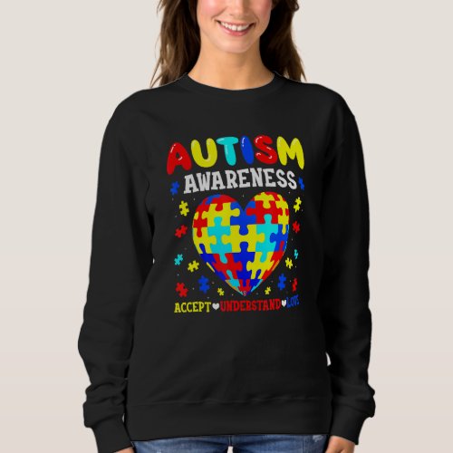 Autism Awareness Accept Understand Love Autism Puz Sweatshirt