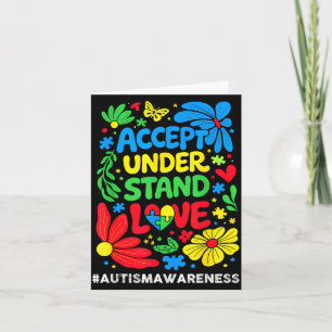 Autism awareness accept understand love for men card