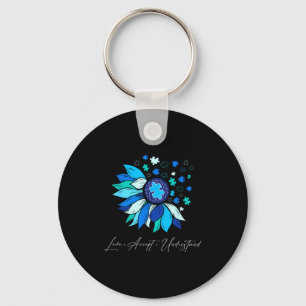 Autism awareness accept understand love sunflower keychain