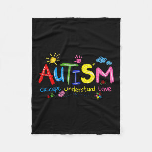 Autism Awareness Accept Understand Love Teachers K Fleece Blanket
