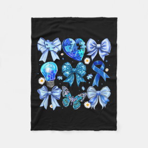 Autism Awareness Accept Understand Puzzle Blue Coq Fleece Blanket