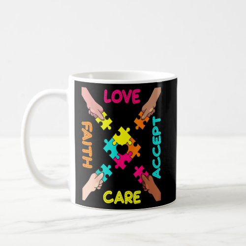 Autism Awareness Acceptance Color Puzzle Pieces  Coffee Mug
