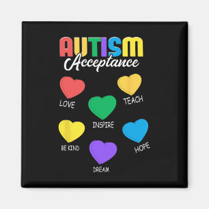 Autism Awareness Acceptance Heart Men Women Magnet