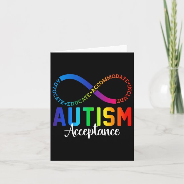 Autism Awareness Acceptance Infinity Symbol Advoca Card (Front)
