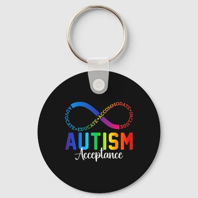 Autism Awareness Acceptance Infinity Symbol Advoca Keychain (Front)