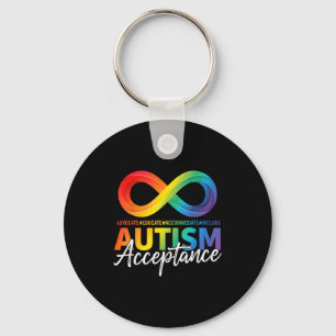 Autism awareness acceptance infinity symbol keychain