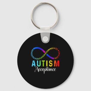 Autism awareness acceptance infinity symbol keychain
