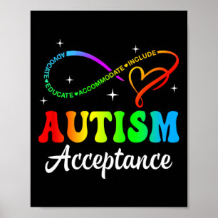 Autism Awareness Acceptance Infinity Symbol Men Wo Poster
