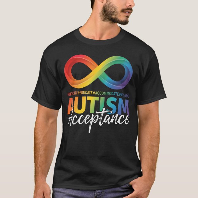 Autism Awareness Acceptance Infinity Symbol T-Shirt (Front)
