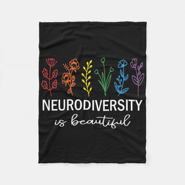 Autism Awareness Acceptance Neurodiversity Is Beau Fleece Blanket (Front)