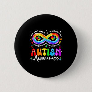 Autism Awareness Acceptance Rainbow Infinity Symbo Button