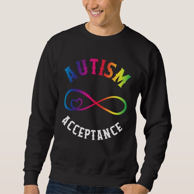 Autism Awareness Acceptance Red Instead Puzzle mom Sweatshirt (Front)