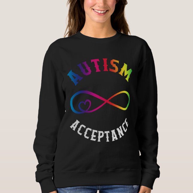 Autism Awareness Acceptance Red Instead Puzzle mom Sweatshirt (Front)