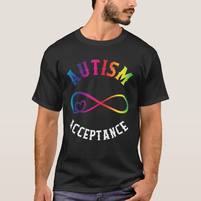 Autism Awareness Acceptance Red Instead Puzzle mom T-Shirt (Front)