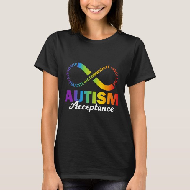 Autism Awareness Acceptance Shirt Infinity Symbol  (Front)