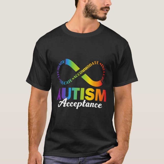 Autism Awareness Acceptance Shirt Infinity Symbol  (Front)