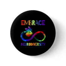 Autism Awareness Acceptance Shirt Infinity Symbol  Button