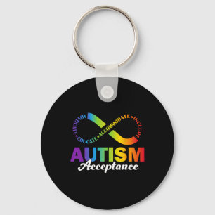 Autism Awareness Acceptance Shirt Infinity Symbol Keychain