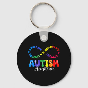 Autism Awareness Acceptance Shirt Infinity Symbol Keychain
