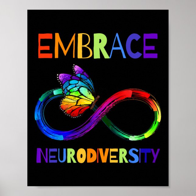 Autism Awareness Acceptance Shirt Infinity Symbol  Poster (Front)