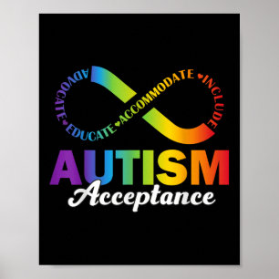 Autism Awareness Acceptance Shirt Infinity Symbol Poster
