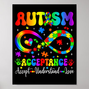 Autism Awareness Acceptance Shirt Infinity Symbol Poster