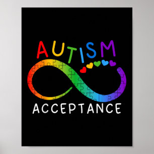 Autism Awareness Acceptance Shirt Infinity Symbol Poster