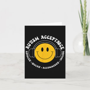 Autism Awareness Acceptance Smile Face Funny Kids  Card