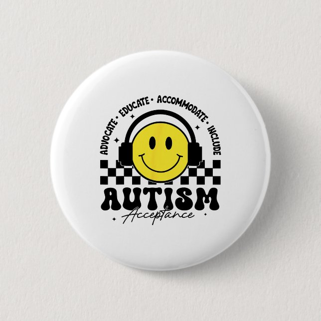 Autism Awareness Acceptance Special Education Teac Button (Front)