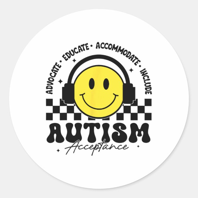 Autism Awareness Acceptance Special Education Teac Classic Round Sticker (Front)