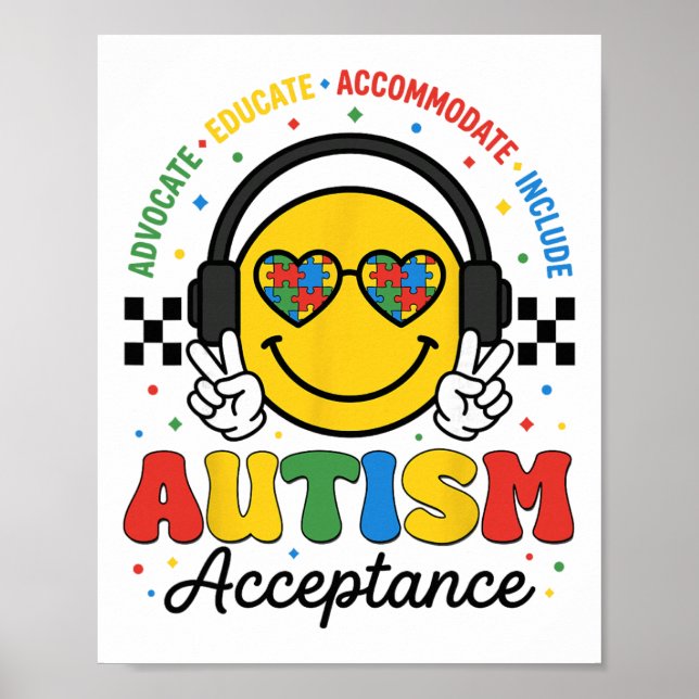 Autism Awareness Acceptance Special Education Teac Poster (Front)