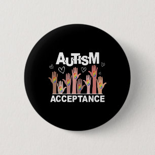 Autism Awareness Acceptance Wear Red Instead Men W Button