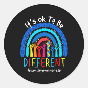 Autism Awareness Acceptance Women Kid Its Ok To Be Classic Round Sticker