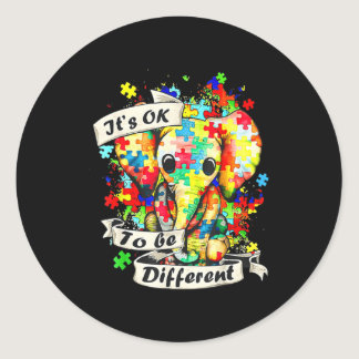 Autism Awareness Acceptance Women Kid Its Ok To Be Classic Round Sticker