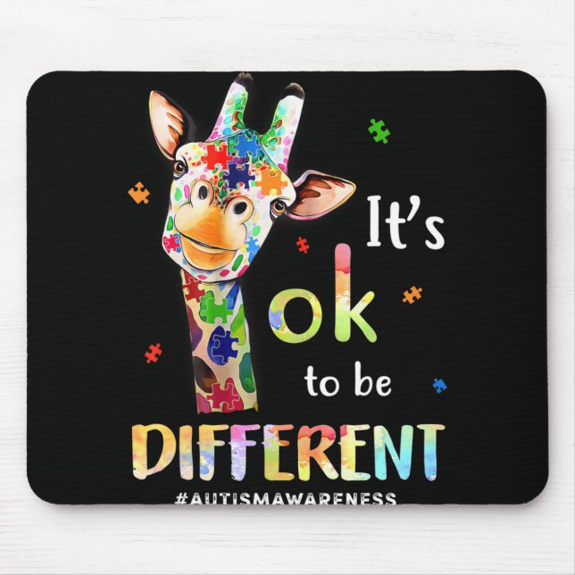 Autism Awareness Acceptance Women Kid Its Ok To Be Mouse Pad (Front)