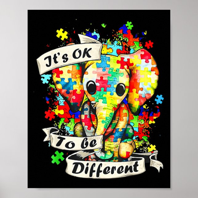 Autism Awareness Acceptance Women Kid Its Ok To Be Poster (Front)