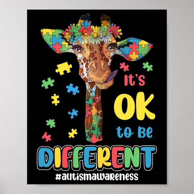 Autism Awareness Acceptance Women Kid Its Ok To Be Poster (Front)