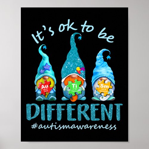 Autism Awareness Acceptance Women Kid Its Ok To Be Poster