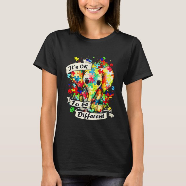 Autism Awareness Acceptance Women Kid Its Ok To Be T-Shirt (Front)