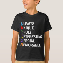 Autism Awareness Acrostic Cute Word Poem Kids T-Shirt