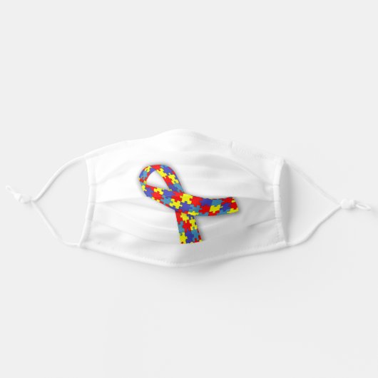 Autism Awareness Adult Cloth Face Mask (Front, Unfolded)
