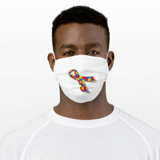 Autism Awareness Adult Cloth Face Mask (Worn)
