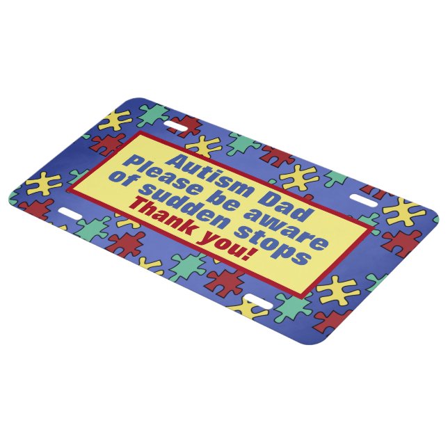 Autism Awareness - Aluminum  license plate (Side)