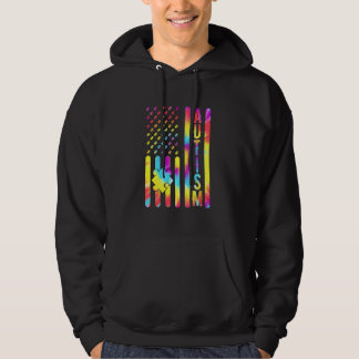 Autism Awareness American Flag Autistic Boy Girl T Hoodie