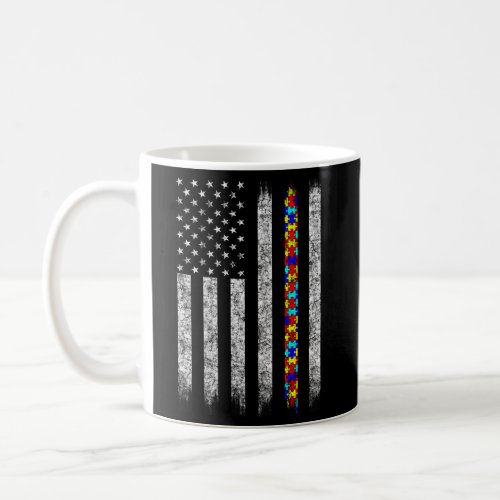 Autism Awareness American Flag Coffee Mug