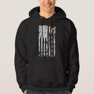 Autism Awareness American Flag Distressed Tee