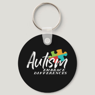 Autism Awareness and Support Embrace Differences Keychain
