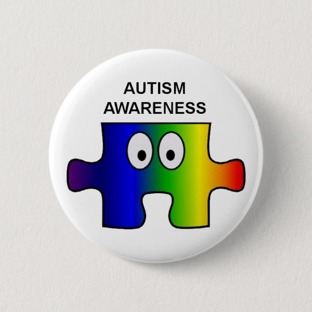 AUTISM AWARENESS AND SUPPORT PINBACK BUTTON (Front)