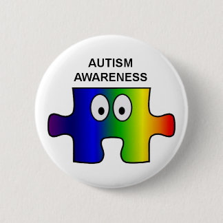 AUTISM AWARENESS AND SUPPORT PINBACK BUTTON